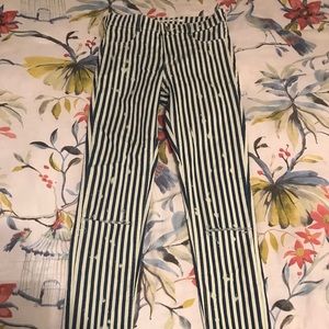 NWOT Zara Striped Jeggings w/ Knee Slits